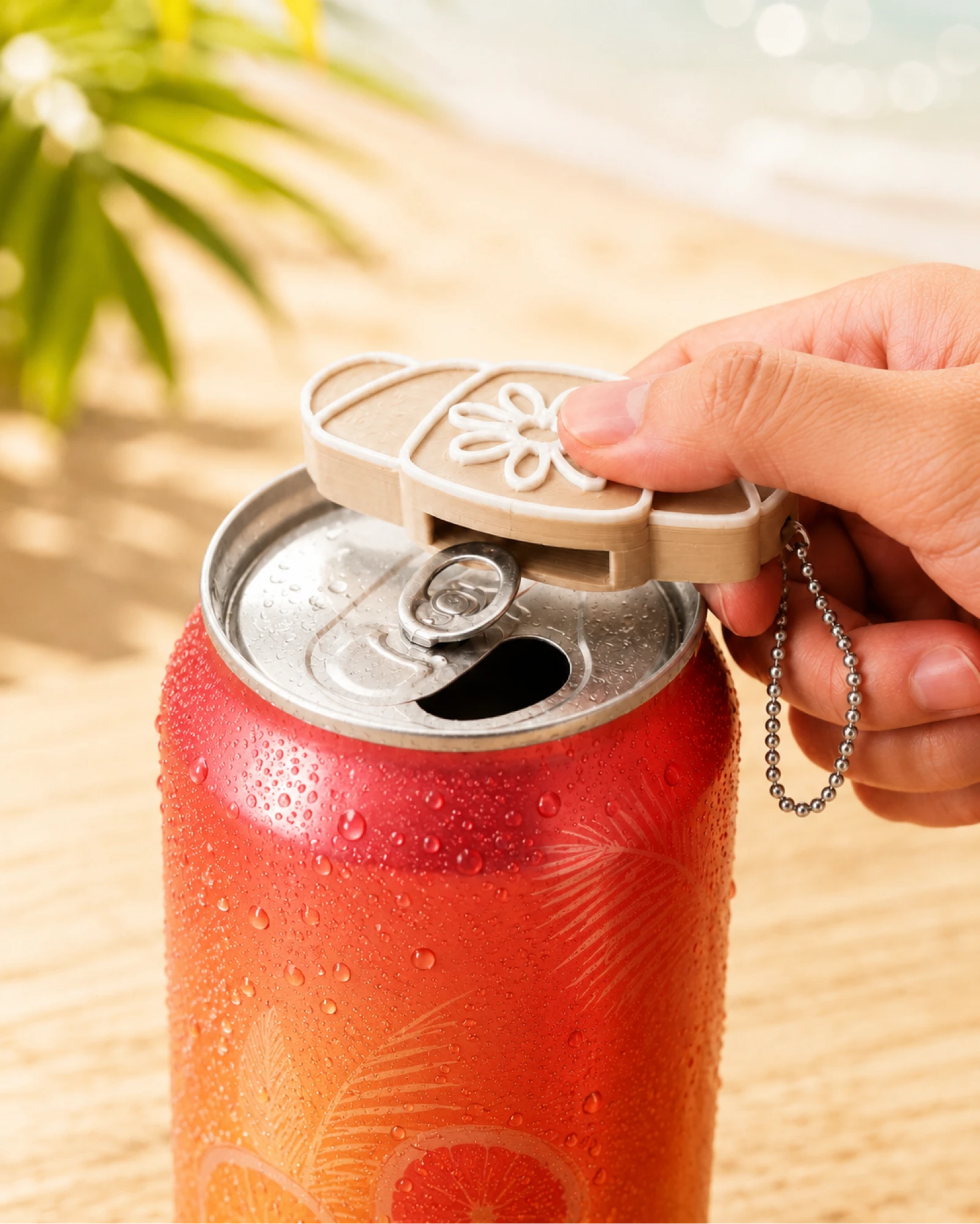 Porta-chaves abre-latas | Protege as unhas
